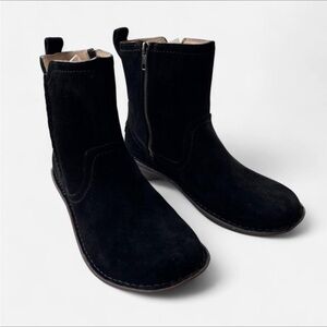UGG Black Suede Mid-Calf Zip Ankle Boots
